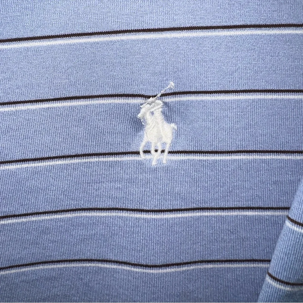 Ralph Lauren Polo Golf Men’s Striped Cotton Polo Shirt Light Blue – Size Large